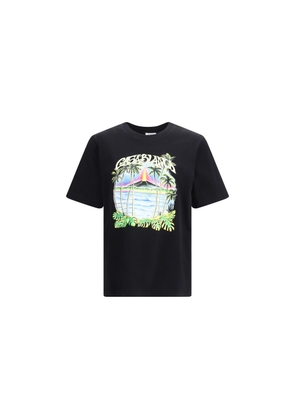 Casablanca Black Cotton T-Shirt - L