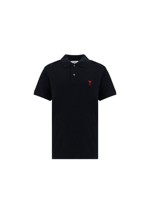 Ami Paris Black Cotton Polo Shirt - L