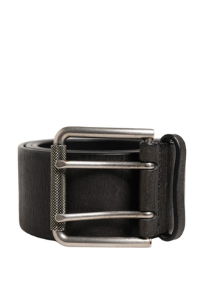 Dolce & Gabbana Men Black Classic Leather Metal Buckle Belt - 90 cm / 36 Inches
