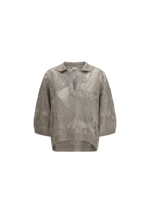 Brunello Cucinelli Beige Linen Polo Shirt - M