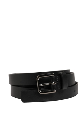 Dolce & Gabbana Black Double Strap Leather Silver Buckle Belt - 90 cm / 36 Inches