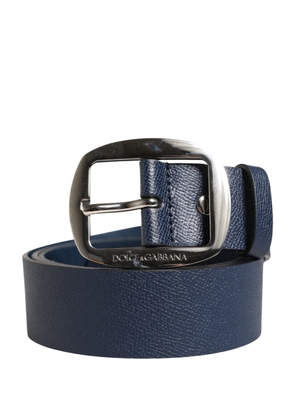 Dolce & Gabbana Men Blue Classic Leather Metal Buckle Belt - 115 cm / 46 Inches
