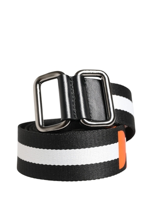Dolce & Gabbana Men Black White Nylon Logo Metal Buckle Belt - 100 cm / 40 Inches