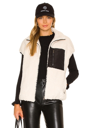 Adrienne Landau Faux Lamb Vest in Cream. Size M. Also in S.