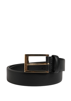 Dolce & Gabbana Men Black Classic Leather Metal Buckle Belt - 80 cm / 32 Inches