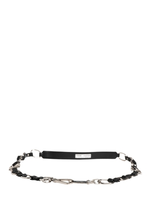 Dolce & Gabbana Black Leather Silver Chain Bag Accessory Shoulder Strap