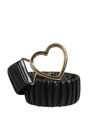Dolce & Gabbana Black Leather Gold Heart Metal Buckle Belt - 90 cm / 36 Inches