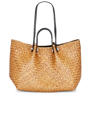 ALLSAINTS Allington Straw Tote in Neutral.