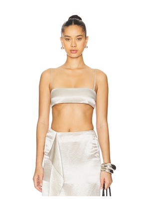 Bondi Born Kobe Slimline Bodice in Metallic Silver. Size L. Also in M.