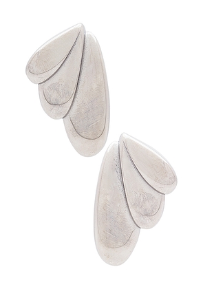 Casa Clara Dawn Earrings in Metallic Silver.