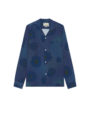 Bather Long Sleeve Camp Shirt in Navy. Size M. Also in S.