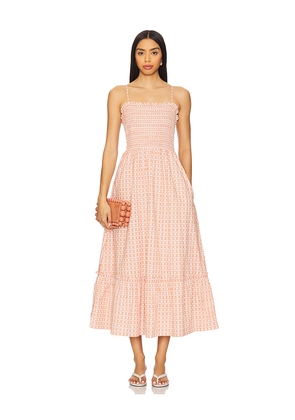 Cleobella Magnolia Ankle Dress in Coral. Size L. Also in S, XS.