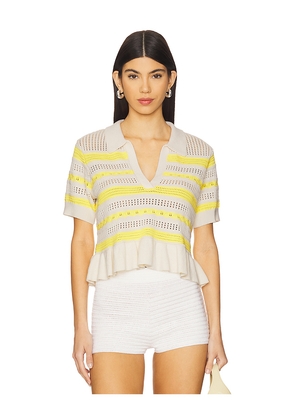 Cinq a Sept Elvire Knit Polo Pullover in Ivory. Size S. Also in XS.