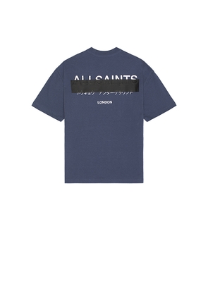 ALLSAINTS Redact Tee in Blue. Size L. Also in M.