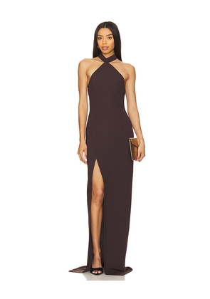 Amanda Uprichard x REVOLVE Queen Gown in Chocolate. Size L. Also in XS, XL.