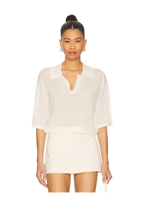 EAVES Kaysa Blouson Polo in Ivory. Size L. Also in XXS.
