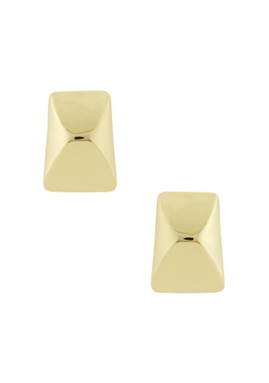 ANINE BING Curved Rectangle Stud in Metallic Gold.