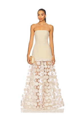 Bronx and Banco Harper Strapless Gown in Cream. Size L. Also in M, S, XL, XS.
