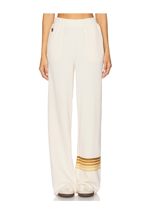 Aviator Nation Rugby Stitch Wide Leg Pocket Sweatpant in Cream. Size M. Also in XS.