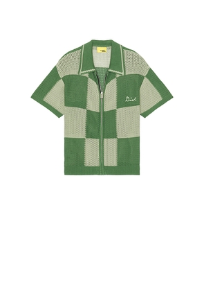 Diet Starts Monday Checker Crochet Shirt in Sage. Size M. Also in S.