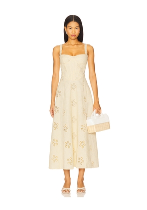 Bardot Lilah Corset Midi Dress in Lemon. Size 10. Also in 6.