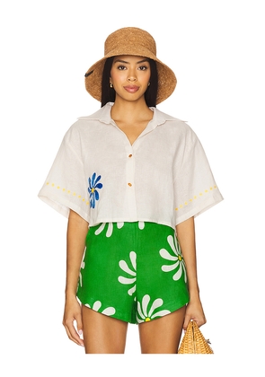 Cala de la Cruz Manaos Top in White. Size M. Also in S, XS.