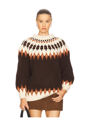 Callahan Kathleen Fair Isle Pullover in Chocolate. Size L. Also in M.
