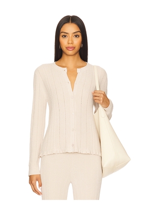 Barefoot Dreams CozyChic Ultra Lite Cable Knit Cardigan With Ruffle in Cream. Size S. Also in M.