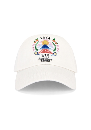 Casablanca Casa Way Mountain Embroidered Cap in White.