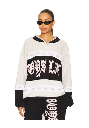 Boys Lie High Class Private School Rider Crewneck in Grey. Size M/L. Also in XS/S.