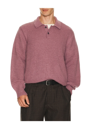Corridor Brushed Alpaca Polo in Mauve. Size L. Also in S, M.