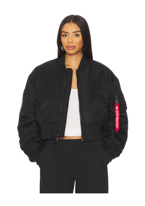ALPHA INDUSTRIES Ma-1 Cropped Flight Jacket in Black. Size M. Also in S, XS.