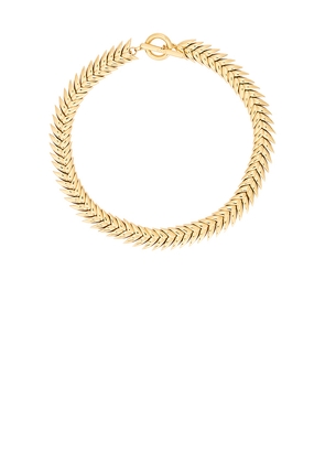 Bevza Spikelet Necklace in Metallic Gold.