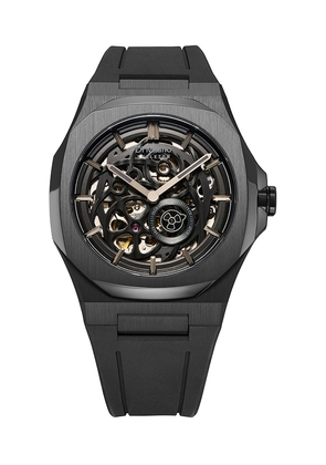 D1 Milano Skeleton Steel 41.5mm Watch in Black.