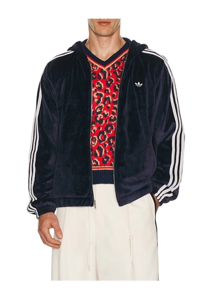 adidas by Wales Bonner Velour Track Jacket in Navy. Size L. Also in M.
