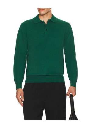 Beams Plus Knit Polo 9G in Green. Size L. Also in XL/1X.