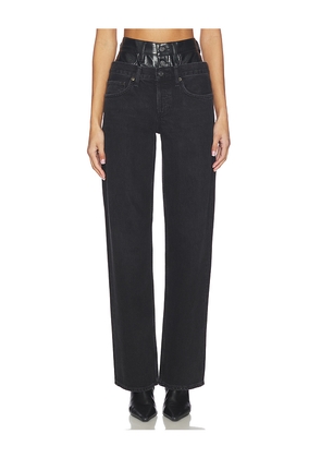 AGOLDE Elson High Rise Loose Jeans in Black. Size 24. Also in 25, 26, 27, 28, 30, 31, 32, 33, 34.