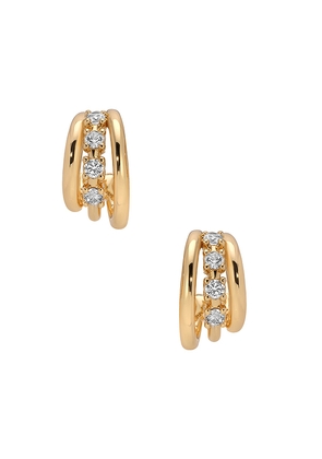 Ettika Mini Gleam Hoop Earrings in Metallic Gold.