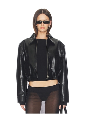 AGOLDE Nahla Cropped Jacket in Black. Size L. Also in XS, S, M, XL.