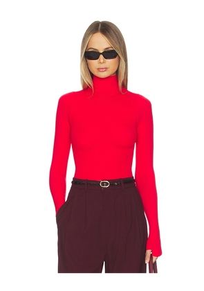 Commando Ballet Body Turtleneck Bodysuit in Red.