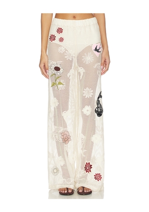 Agua Bendita Juliette Pants in Ivory. Size L. Also in S, M.