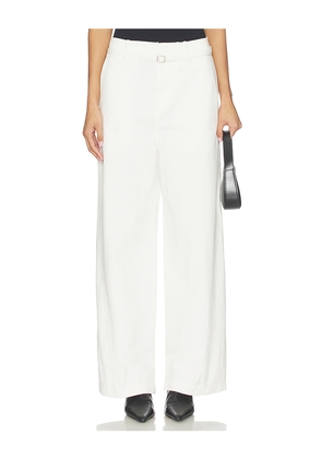 Elodie the Label Jacob Twill Pants in White. Size L. Also in M, S, XS.