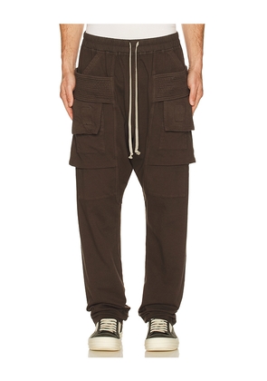 DRKSHDW by Rick Owens Creatch Cargo Drawstring in Grey. Size L. Also in M, XL/1X.