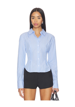 ALL THE WAYS Ellie Button Up Top in Baby Blue. Size L. Also in XS, XXS, S, M.