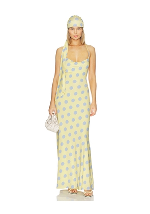 AFRM Kim Dress & Hair Wrap Set in Yellow. Size 1X. Also in L, M, S, XL, XS, XXL, XXS.