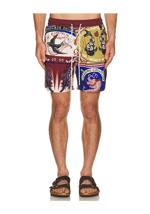 Agua Bendita Joe Trunks in Red,Blue. Size 30. Also in 32, 34, 36, 38.