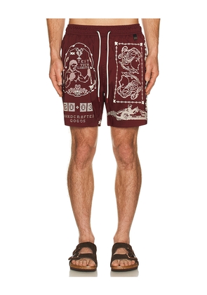 Agua Bendita Joe Trunks in Red. Size 30. Also in 32, 34, 36, 38.