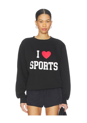 DEPARTURE I Love Sports Sweatshirt in Black. Size L. Also in M, S.