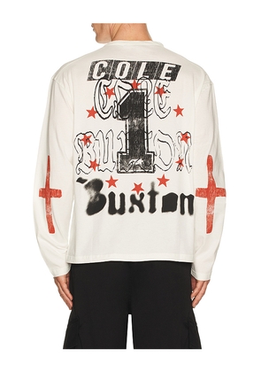 Cole Buxton Long Sleeve T-shirt in White. Size L. Also in M, S, XL/1X.