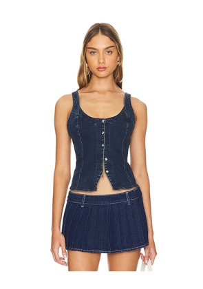 Free People Kara Vest in Denim-Dark. Size M. Also in S.